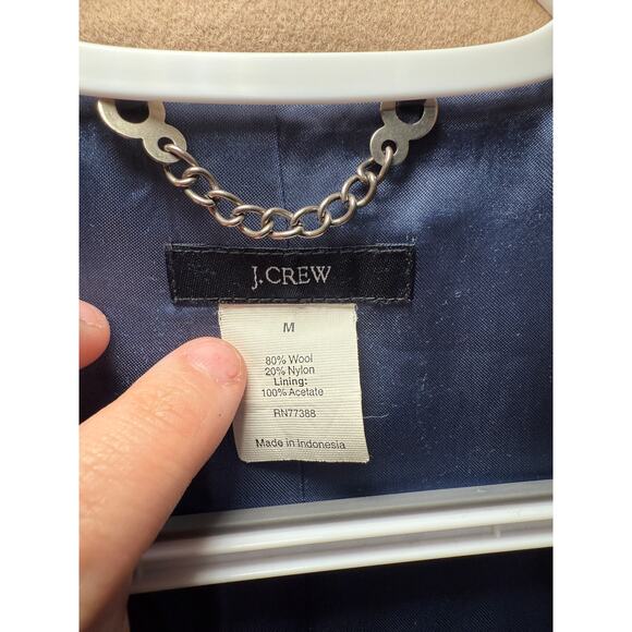 J Crew tan double breasted wool pea coat womens medium preppy classic luxury - Picture 3 of 7